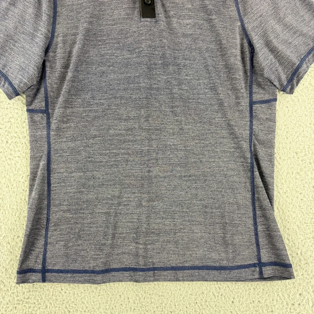 Lululemon Assert Polo Shirt Mens Medium Blue Black Athletic Golf Performance